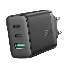  Joyroom 3-port lader med 2x USB-C og 1x USB-A - QC+PD - 32W