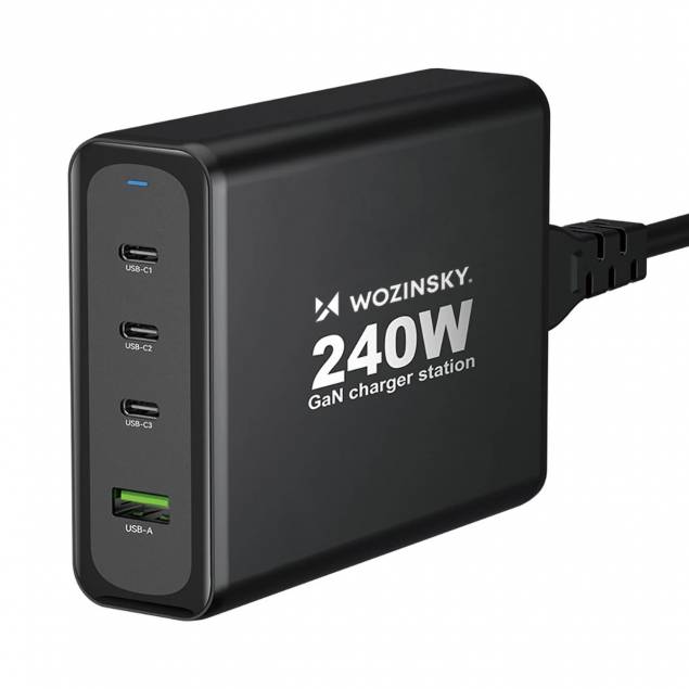 Wozinsky 65W GaN PD-lader med 2x USB-C og 1x USB-A porter