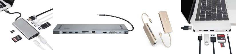USB-C (Thunderbolt 3) huber og dokkingstasjoner