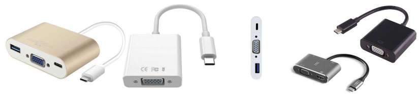 Thunderbolt 3 (USB-C) for VGA-adaptere og kabler