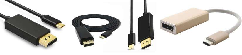 Thunderbolt 3 (USB-C) for DisplayPort-adaptere og-kabler